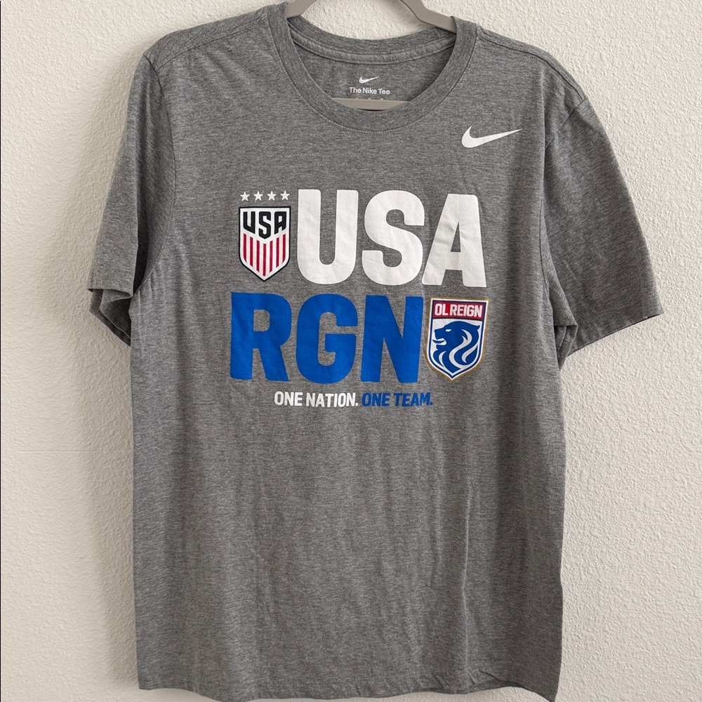 Nike Men's Gray USA RGN OL Reign (Seattle Reign) Graphic T-Shirt